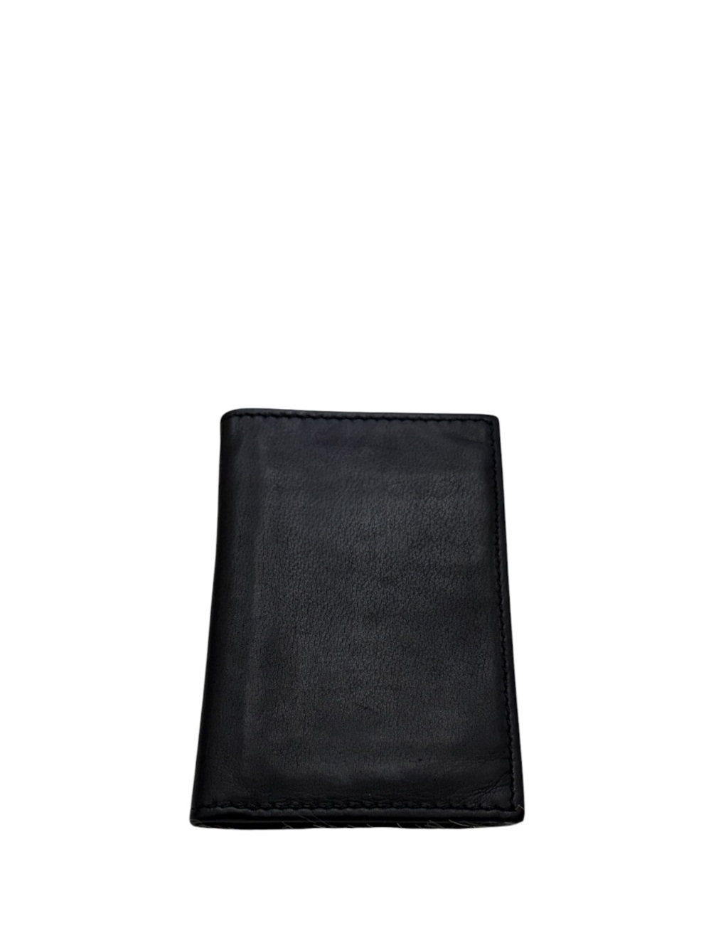 LUCCHESE - BLACK SOFT CALFSKIN LEATHER BIFOLD CARDHOLDER WALLET